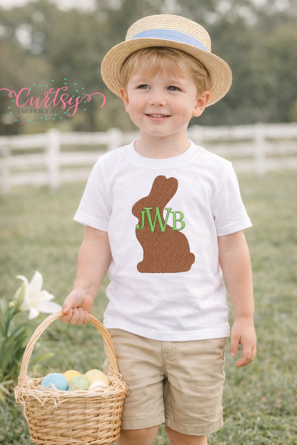 Chocolate Easter Bunny Quick Stitch Embroidery Logo 3