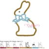 Chocolate Easter Bunny with Bow Applique Design Stitch Map