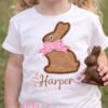Chocolate Easter Bunny with Bow Applique Design logo 1