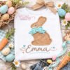 Chocolate Easter Bunny with Bow Applique Design logo 2
