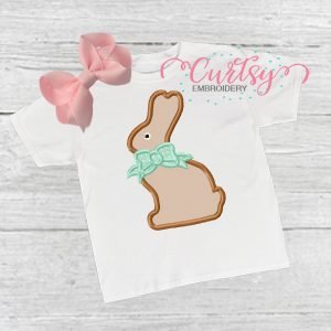 Chocolate Bunny with Bow Applique