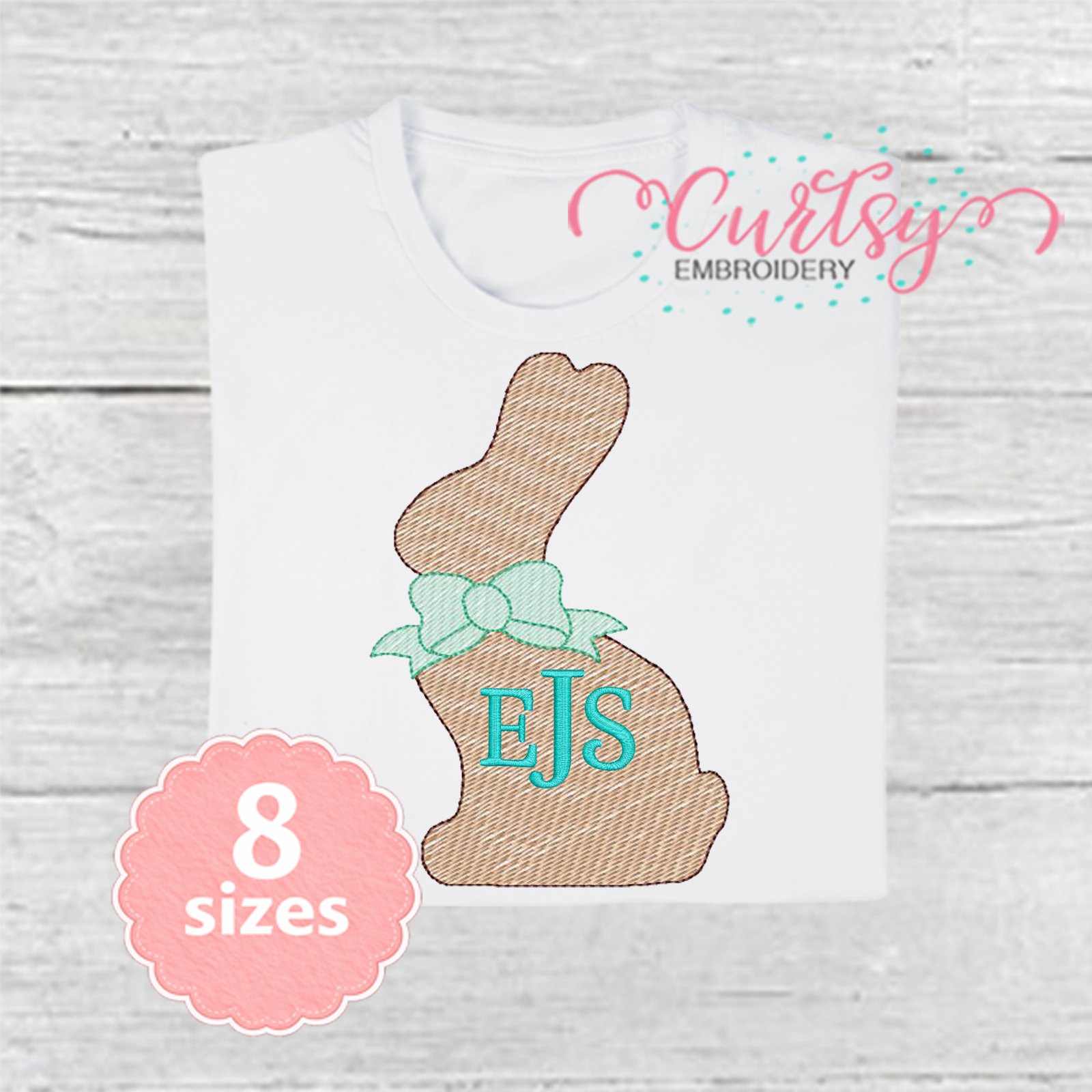 Chocolate Easter Bunny with Bow Quick Stitch Embroidery Design 2000 2 Chocolate Easter Bunny with Bow Quick Stitch Embroidery Design 2000 2