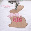 Chocolate Easter Bunny with Bow Quick Stitch Embroidery Design Logo 3