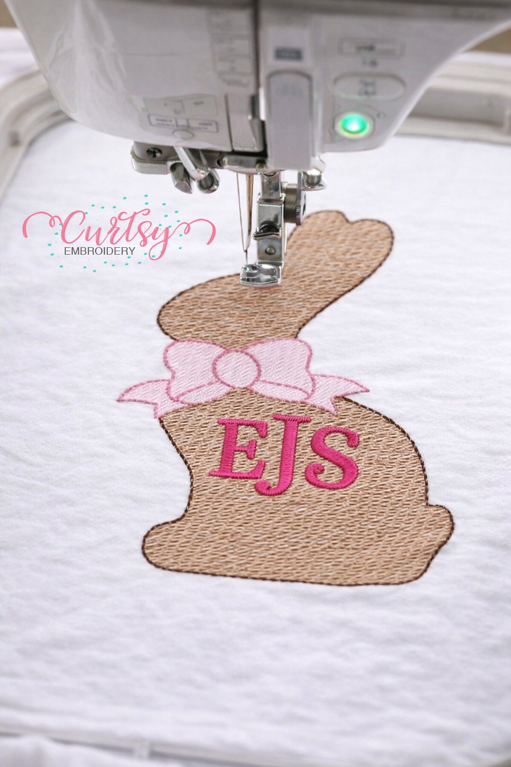 Chocolate Easter Bunny with Bow Quick Stitch Embroidery Design Logo 3 Chocolate Easter Bunny with Bow Quick Stitch Embroidery Design Logo 3