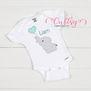 Baby Elephant Bean Stitch Applique