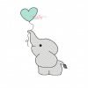 Elephant Quick Stitch Black Outline Embroidery Design