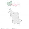 Elephant Quick Stitch Embroidery BLACK OUTLINE MAP
