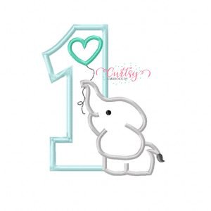 1st Birthday Elephant Applique