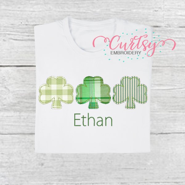 Shamrock Trio Bean Stitch Applique picture 1 Shamrock Trio Bean Stitch Applique picture 1