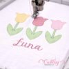 Tulip Trio Quick Stitch Embroidery Design Logo 3