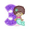 3rd Birthday Mermaid Afro Embroidery Design 3rd Birthday Mermaid Afro Embroidery Design