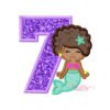 7th Birthday Mermaid with Afro Embroidery Design