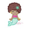 Cute Afro Mermaid Applique Embroidery Design Cute Afro Mermaid Applique Embroidery Design