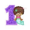 First Birthday Mermaid with Afro Applique Design First Birthday Mermaid with Afro Applique Design