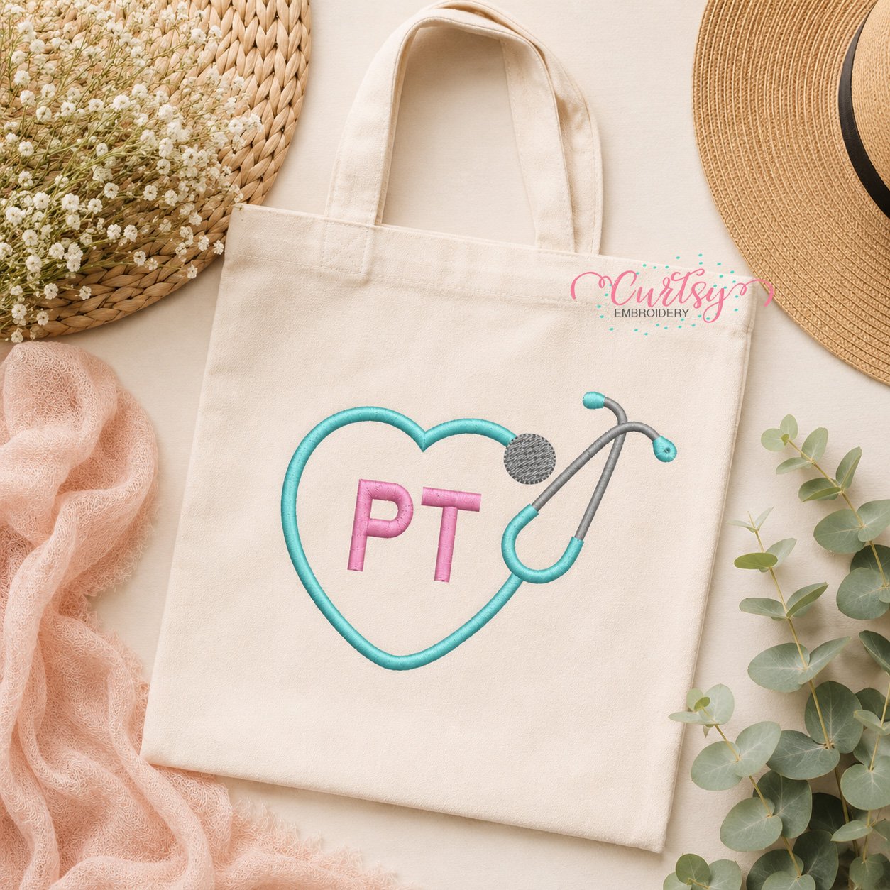 PT Hearth Stethoscope Embroidery Design _ Logo 1