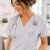RN Heart Stethoscope Embroidery Design _ Logo 2