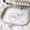 RN Heart Stethoscope Embroidery Design _ Logo 3