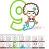 9 Mermaid Cute Afro Applique MAP
