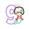 9th Birthday Mermaid Applique Design