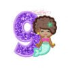 9th Birthday Mermaid Embroidery Design
