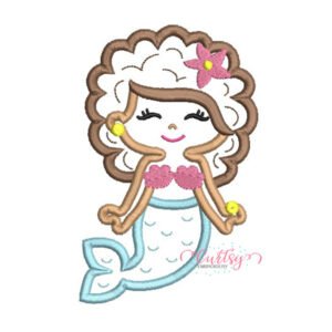Curly Mermaid Applique Design