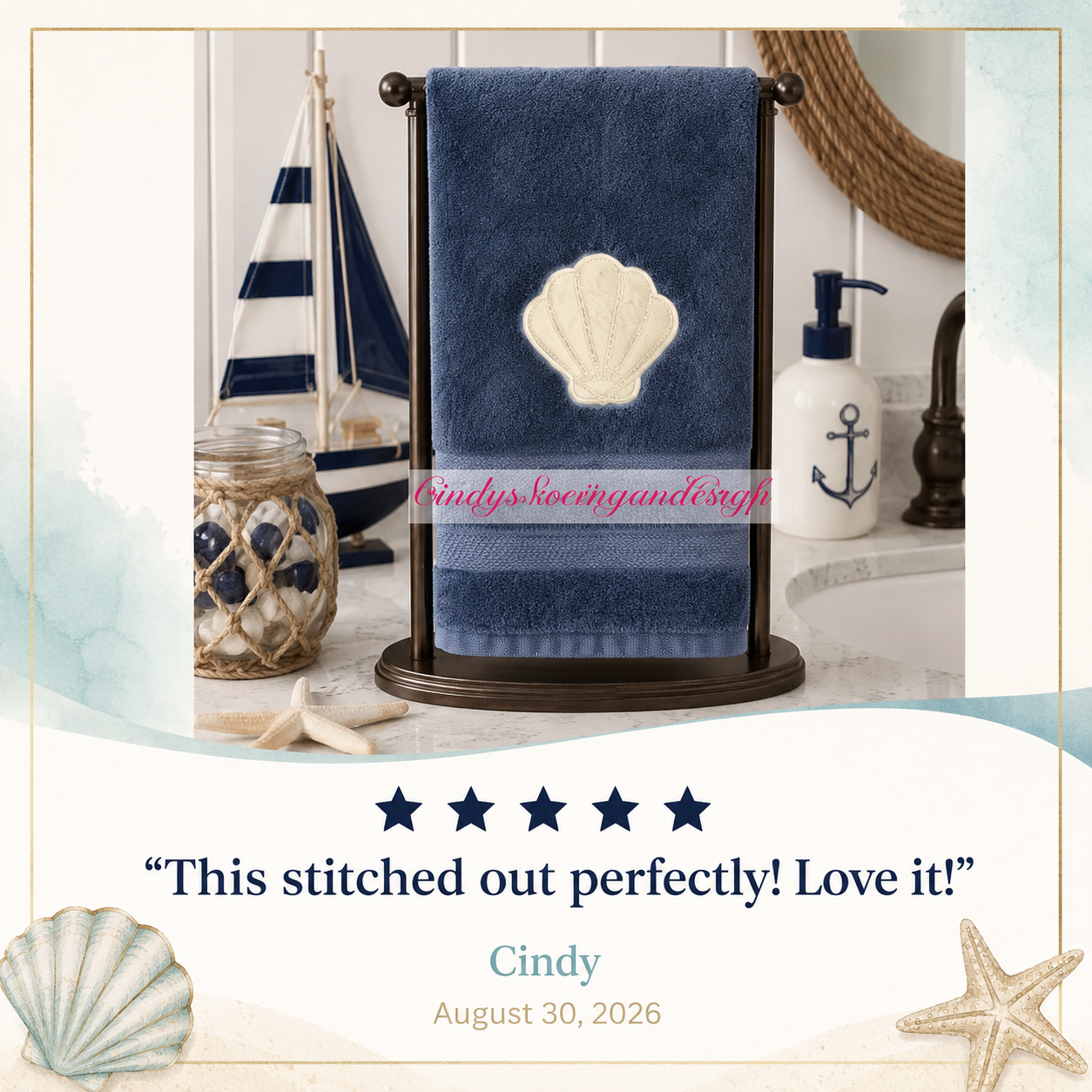customer review 2 Seashell Applique Embroidery Design Customer Review Picture