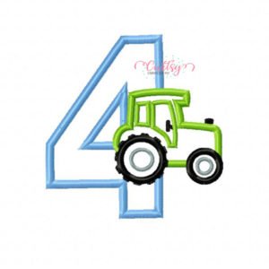 4 Tractor Applique Design