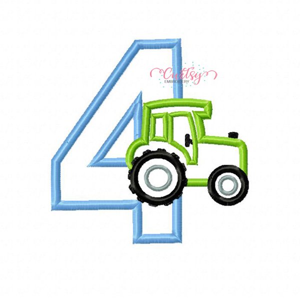 4 Tractor Applique Design 4 Tractor Applique Design