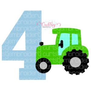 4th Birthday Farm Tractor SVG File