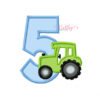 5th Birthday Tractor Embroidery Design 5th Birthday Tractor Embroidery Design