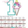 1 Unicorn Ice Cream Cone Applique MAP 1 Unicorn Ice Cream Cone Applique MAP