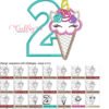 2 Unicorn Ice Cream Cone Applique MAP