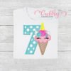 7 Unicorn Ice Cream Cone Applique Picture 1