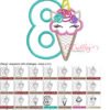8 Unicorn Ice Cream Cone Applique MAP