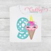 9 Unicorn Ice Cream Cone Applique Picture 1
