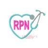 RPN Stethoscope Heart Embroidery Design RPN Stethoscope Heart Embroidery Design