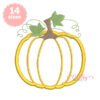 Pumpkin applique embroidery design for fall machine embroidery