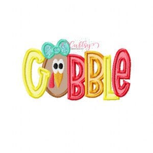 Gobble Girl Turkey Applique