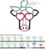 Heifer Cow Face Sunglasses Applique MAP Heifer Cow Face Sunglasses Applique MAP