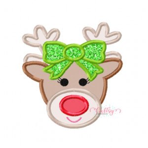Reindeer Girl Applique Design
