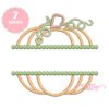 Split pumpkin monogram applique embroidery design for personalized fall projects