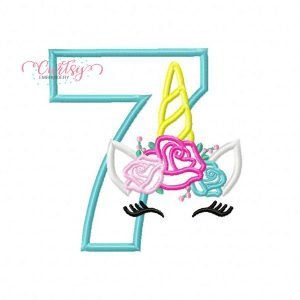 7 Roses Unicorn Applique