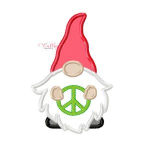 Peace Gnome Applique Design