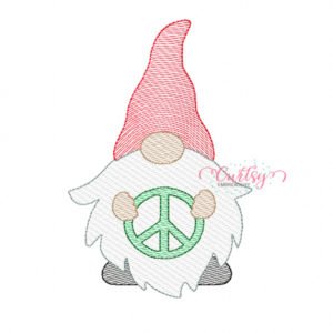 Peace Gnome Quick Embroidery