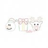 Snowman Present Boy Reindeer Christmas Trio Embroidery