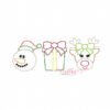 Snowman Present Girl Reindeer Trio Embroidery NO FILL