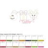 Snowman Present Girl Reindeer Trio Embroidery NO FILL MAP