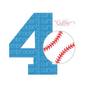 4th Birthday Baseball SVG File