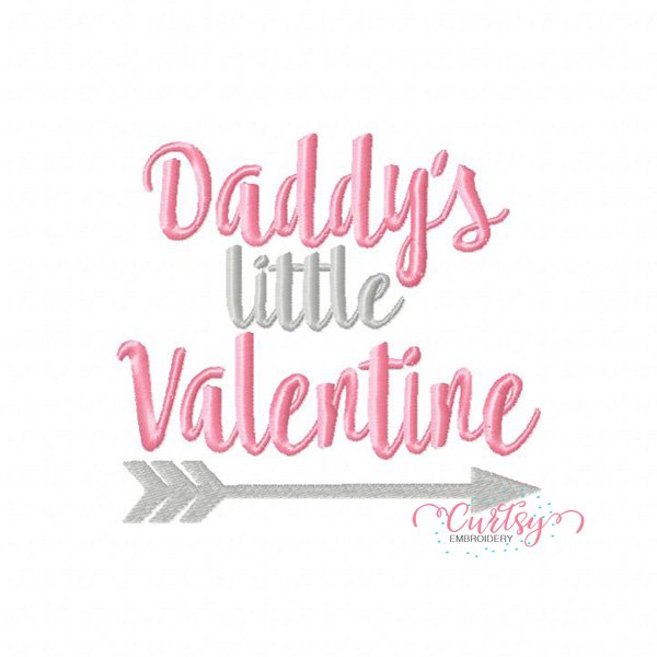 Daddys Little Valentine Embroidery Design Daddys Little Valentine Embroidery Design