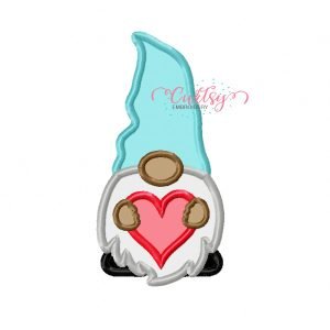 Heart Gnome Applique Design